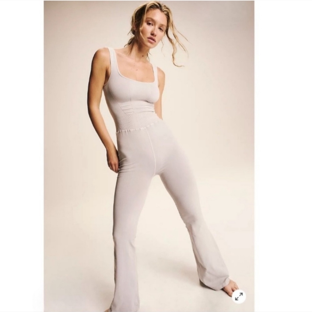 FP Movement by Free People Cream Jumpsuit